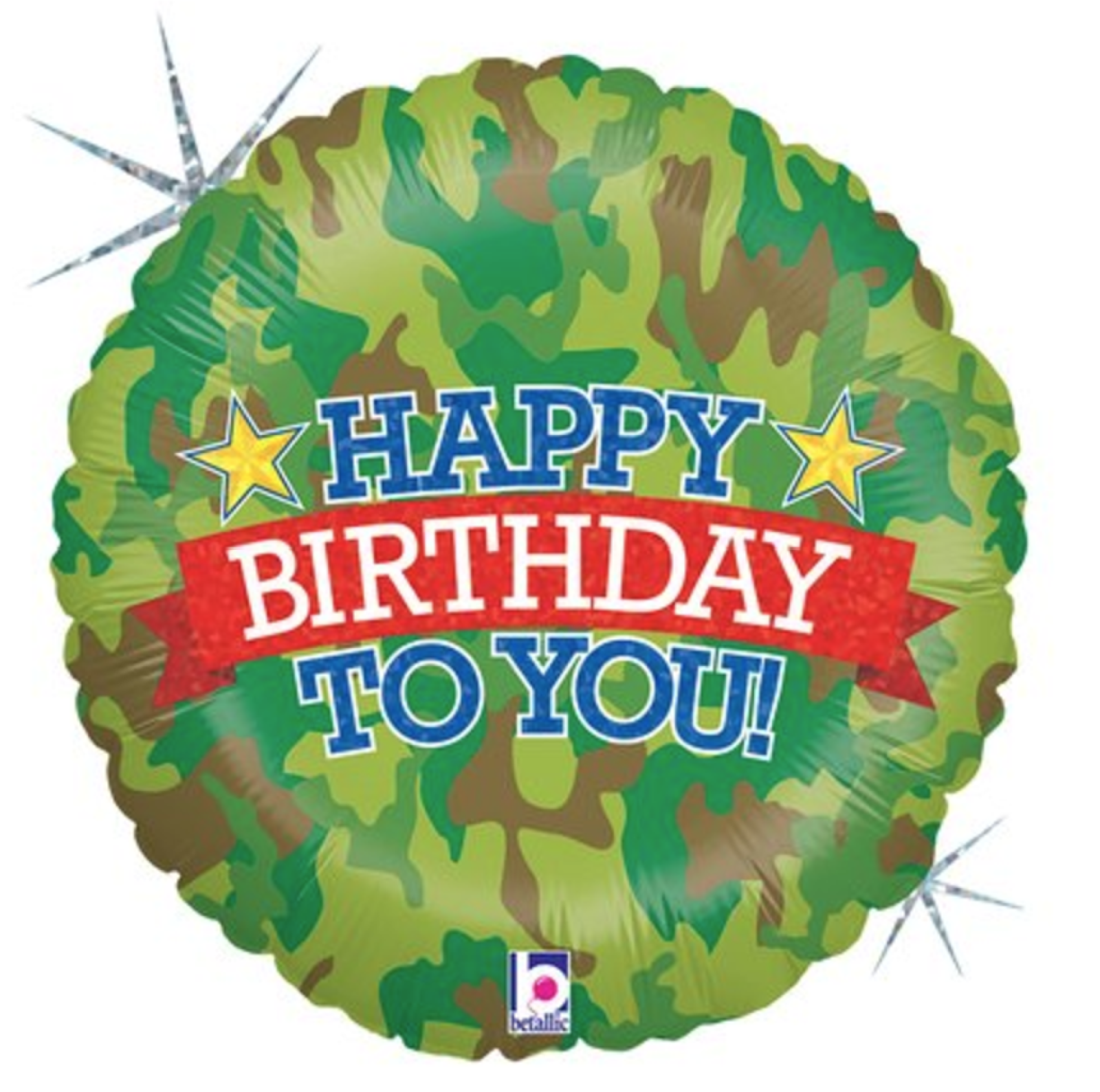 Folienballon - Happy Birthday, Camouflage - ø 46cm